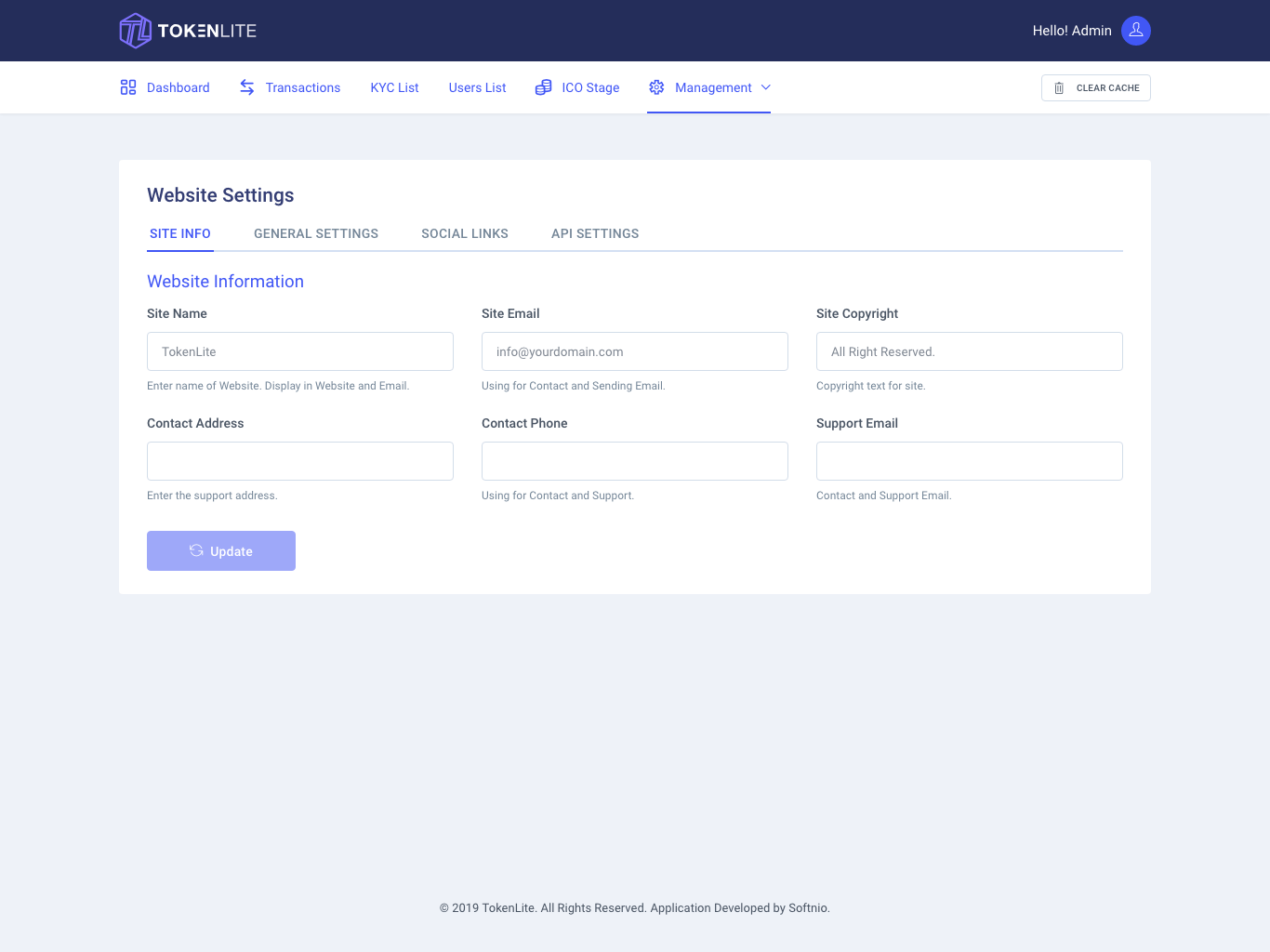 Website setting
